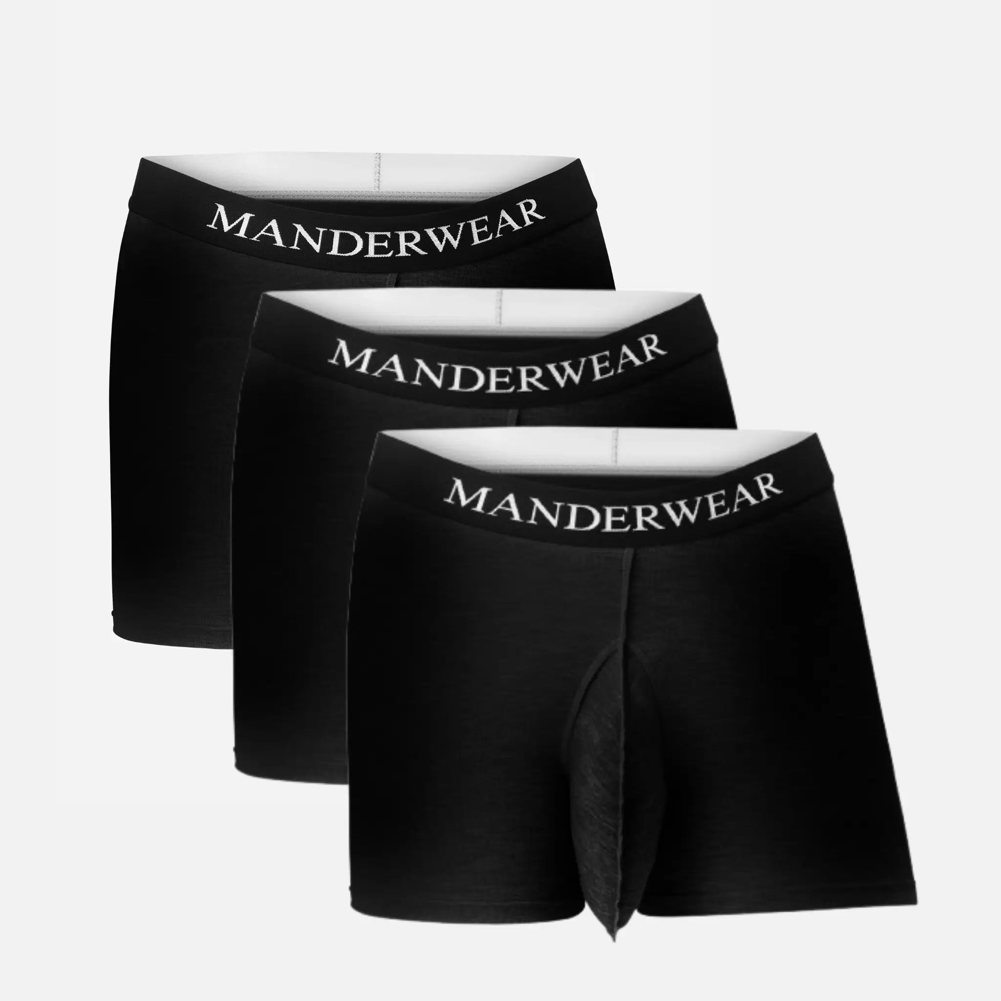 Drei MANDERWEAR Unterhosen schräg hintereinander als dreier Pack
