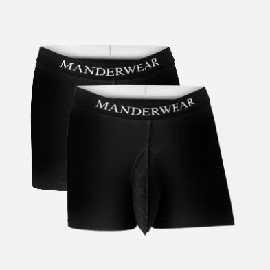MANDERWEAR ergonomische Pouch Unterwäsche 2er Pack schwarz